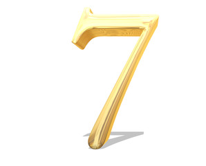 7 golden 3d render symbol.