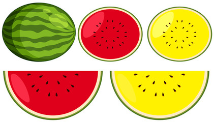 Red and yellow watermelons