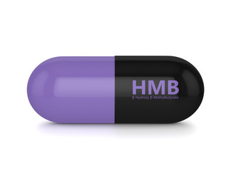 3d render of HMB pill over white