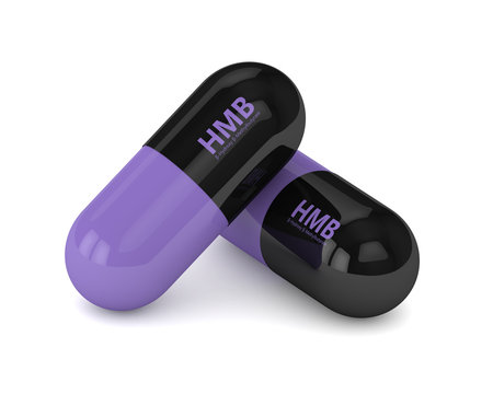 3d render of HMB pills over white