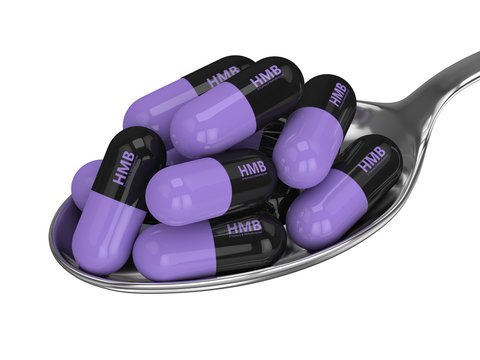 3d render of HMB pills on spoon
