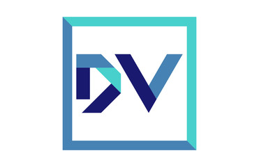 DV Square Ribbon Letter Logo