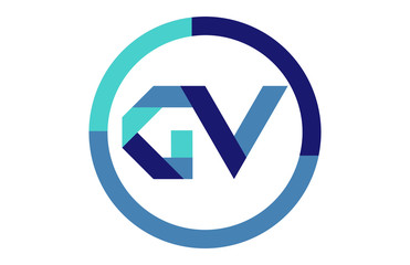 GV Global Blue Ribbon letter Logo