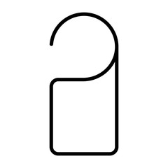 Door Label Hanging  Line Icon. Vector Simple Minimal 96x96 Pictogram. Do Not Disturb Sign