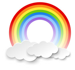 Round rainbow in the clouds
