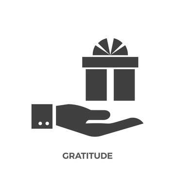 Gratitude Glyph Vector Icon.