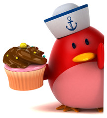 Red bird - 3D Illustration