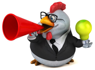 Fun chicken - 3D Illustration