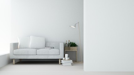 Interior connecting wall empt simple space and work space background - 3d rendering minimal japanese