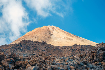mountain path at the top of el teide volcano, Tenerife, Spain