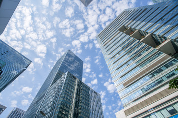 Obraz na płótnie Canvas Skyscrapers' low angle view in the Chinese city of Shenzhen