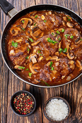 salisbury beef steaks stewed with gravy