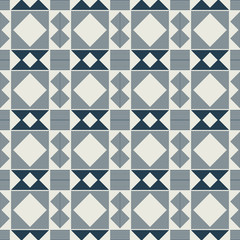 Violet geometric pattern in repeat. Fabric print. Seamless background, mosaic ornament, ethnic style.