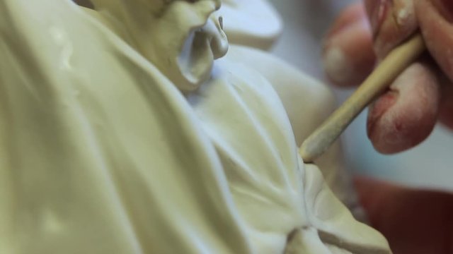The work of the master on the porcelain figure of a girl with a mandolin large image.