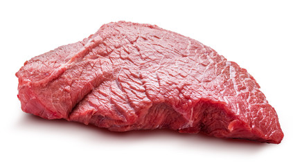 Obraz premium Raw beef steak, a piece of meat isolated on white background