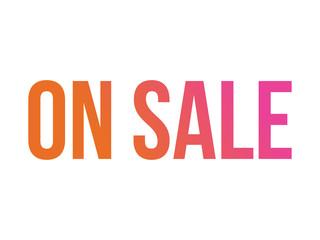 Gradient vector isolated standard font word ON SALE