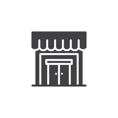 Store vector icon. filled flat sign for mobile concept and web design. Market simple solid icon. Symbol, logo illustration. Pixel perfect vector graphics