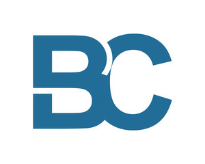 BC blue initial symbol letter typography typeface typeset logotype alphabet image vector icon