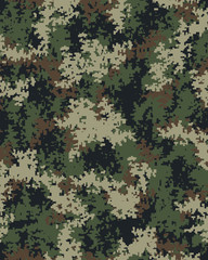 Digital fashionable camouflage pattern, military print .Seamless illustration, wallpaper © SilhouetteDesigner