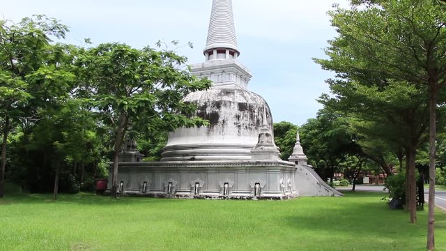 Old stupa pagoda Thai architecture in Buddhists religion Thailand