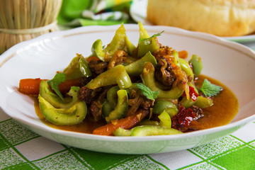 Perkelt, stewed meat
