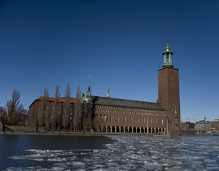 Before sunset, the lake Malaren and City Hall