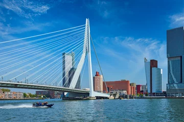 Printed roller blinds Erasmus Bridge Rotterdam cityscape