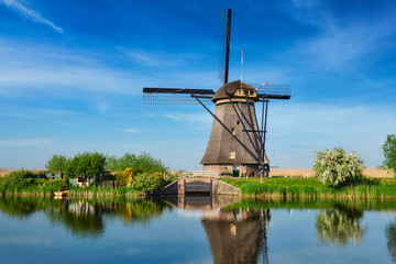 Windmills at Kinderdijk in Holland. Netherlands