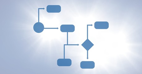 blue wireframe with bright background