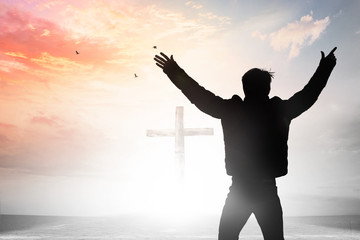 Good Friday concept: illustration of Jesus Christ crucifixion on Good Friday