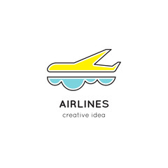 Airlines line logo template