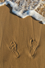 Footprints on sand