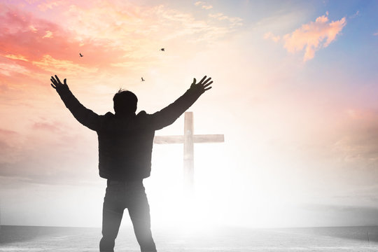 Good Friday concept: illustration of Jesus Christ crucifixion on Good Friday