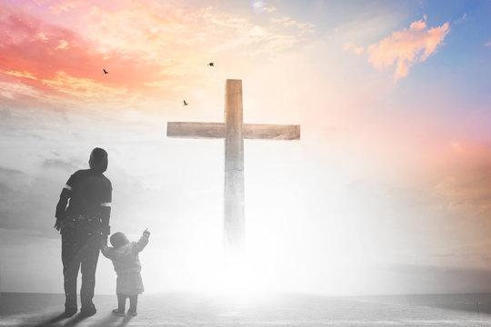 Good Friday concept: illustration of Jesus Christ crucifixion on Good Friday