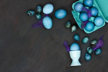 Fototapeta na wymiar Easter still life with colorfull eggs 