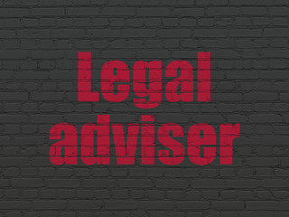 Law concept: Painted red text Legal Adviser on Black Brick wall background