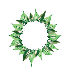 Fototapeta premium wreath green leaves