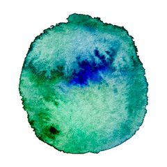 vector, isolated watercolor stain green