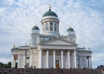 Fototapeta na wymiar HELSINKI, FINLAND - AUGUST 20, 2017: Helsinki Cathedral