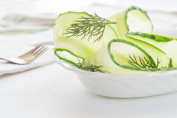 Salad of cucumber and red onion