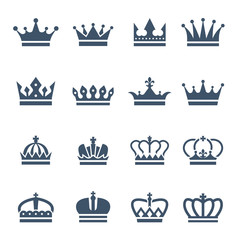 Black crowns. Symbols for luxury logos and badges