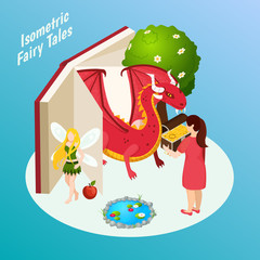 Fairy Tales Isometric Composition