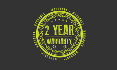 2 years warranty icon vintage rubber stamp guarantee
