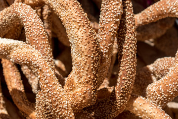 Bagels with sesame seeds.