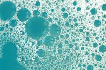 Blue astract background of soap foam
