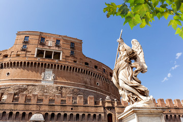The Mausoleum of Hadrian, usually known as Castel Sant'Angelo (Castle of the Holy Angel) and Sant'...