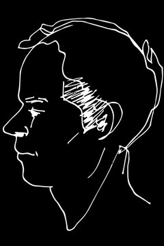  vector sketch of a beautiful man profile