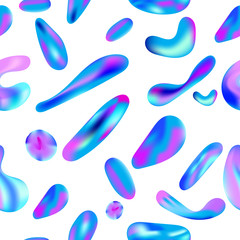 Abstract liquid colorful shapes, seamless pattern