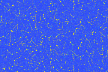 Constellation of stars seamless pattern. blue space background. Universe vector