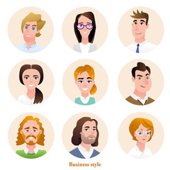 Business people avatars vector set